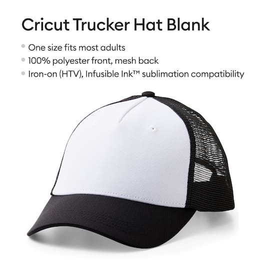 6 Pack: Cricut® Black/White Trucker Hat Blank